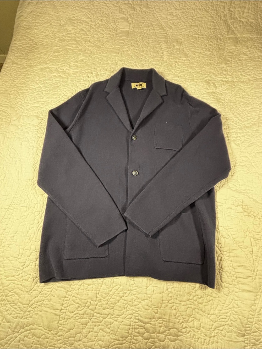 Joseph Abboud Navy Knit Two-Button Shirt Jacket